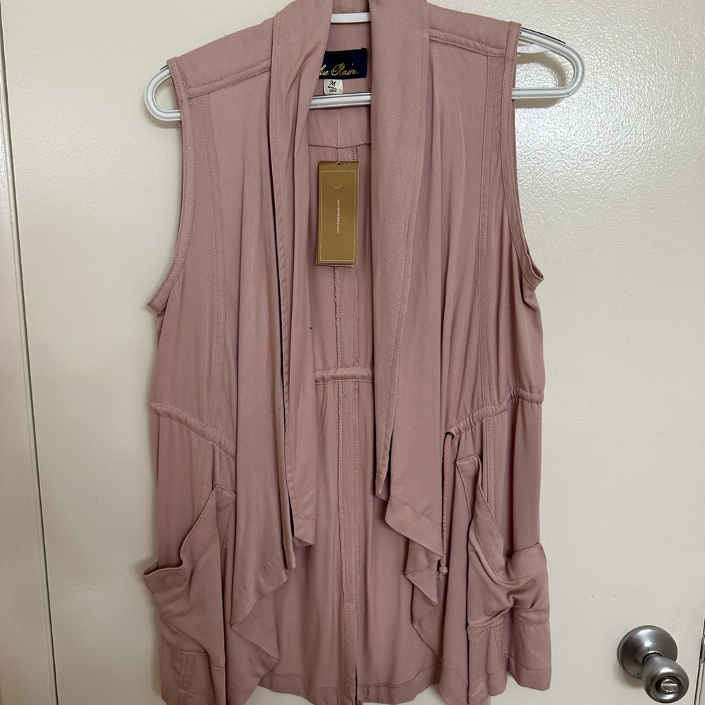Rayon blush sleeveless cardigan
